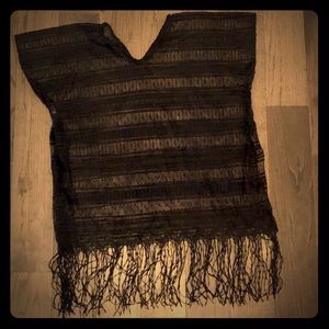 🔴 Sheer Black Bathing Suit Cover-up Poncho